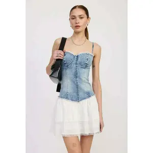 Mini Corset Denim Dress