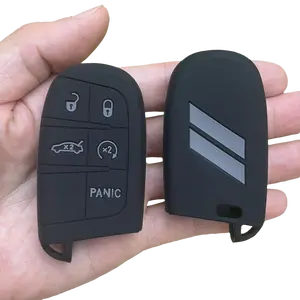 silicone Car Key Cover protector accessories for Jeep Grand Cherokee Compass Dodge Charger Chrysler rubber remote case holder