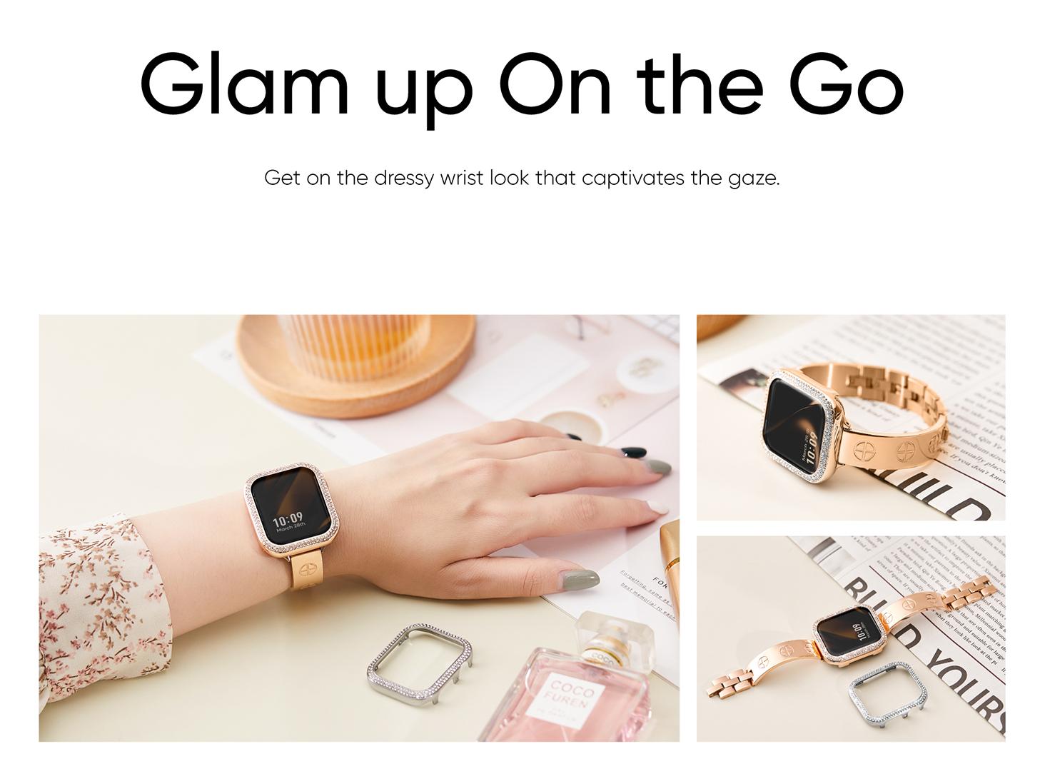 Missair 316L Stainless Steel Luxury Band Compatible with Apple Watch Series 11-1, SE, Ultra (38mm-49mm) , Adjustable Bracelet Strap for Women