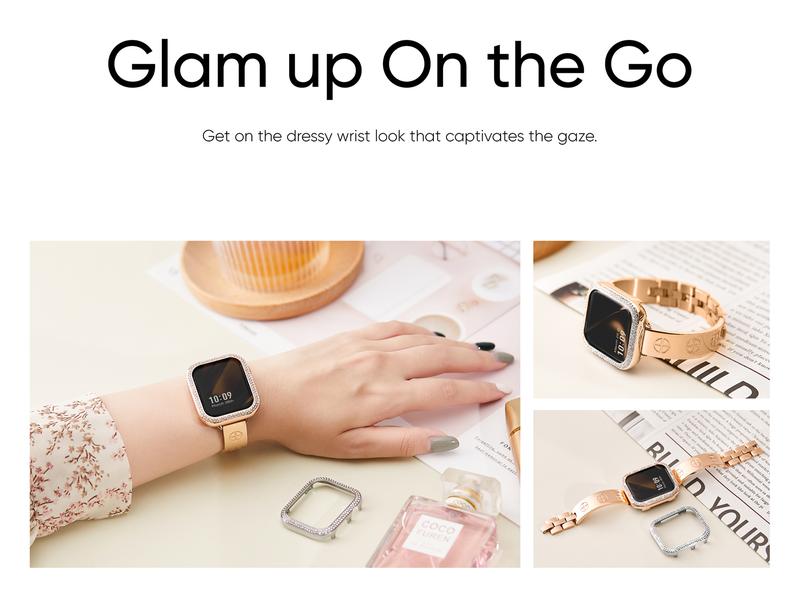 Missair 316L Stainless Steel Luxury Band Compatible with Apple Watch Series 11-1, SE, Ultra (38mm-49mm) , Adjustable Bracelet Strap for Women