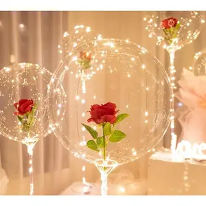 Sanrio Flower Bubble Balloon with LED Lights - Graduation Flower Balloon, Transparent Design, Ideal for Graduation Gifts and Bouquets