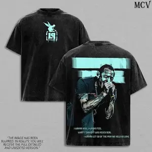 Chester Bennington Legacy Tee – Vintage Acid Wash Heavy Cotton Oversize Unisex Rock Band T-Shirt, Sweatshirt & Hoodie, Retro Y2K Nu Metal Streetwear Top, Linkin'n Parks Music Merch for Fans 2000s Tour Collector Merch