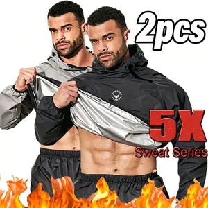 HAMTOLU Men's 2 Piece Set Long Sleeve Sauna Suit, Outdoor Sports Jacket, Back To School Workout Top, Tummy Flattering Outfits, Compression Shirts, Fall Outfits, Fallfreshness, Fall Clothes