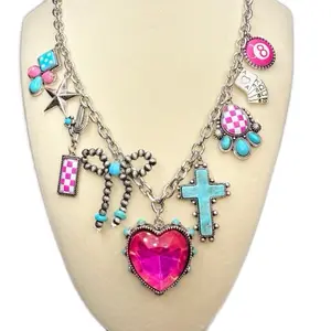 Online Charm Bar Custom Charm Necklace & Bracelets 18k Gold Plated Silver Gold Western Options Personalized Heart Shaped Pendants Perfect Gift