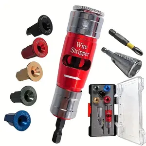 8-in-1 Wire Stripper & Drill Twister Tool Kit, Quick & Easy Use Wire Stripping Tool, No Power Needed, with Handle & Storage Case