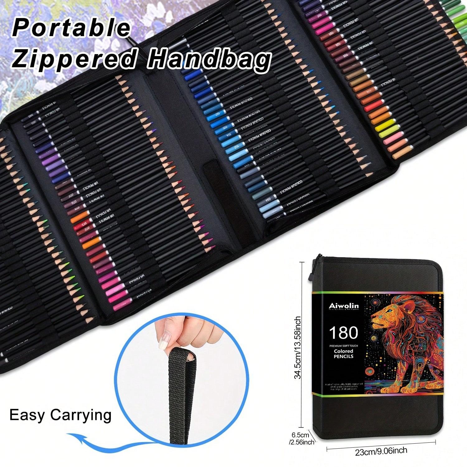 180 Colored Pencils Set, Oil-Based Soft Core Art Supplies with Zipper Case, Coloring Pencils, Art Supplies Sketching Kits, Professional Artist Drawing Pencils for Artists, Adult