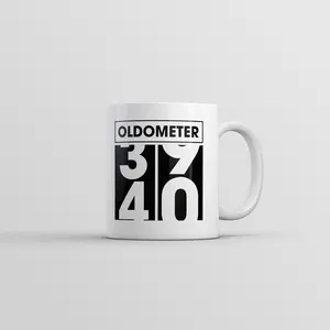 Oldometer 39 to 40 Mug Funny Sarcastic Birthday Graphic Novelty Coffee Cup - 11oz Funny Coffee Mugs Ceramic Printed Drinkware Cup