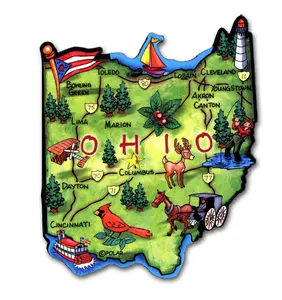 Ohio Artwood State Magnet Souvenir by Classic Magnets
