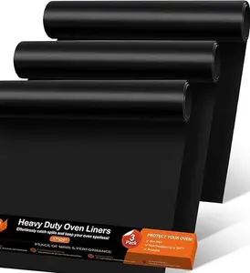 3 Pack Oven Liners for Bottom of Oven, 17"x 25" Large Heavy Duty Non-Stick Reusable Oven Mat, Resistant 500°F, BPA & PFOA Free, for Electric, Gas, Toaster Ovens, Grills, Keep Oven Clean