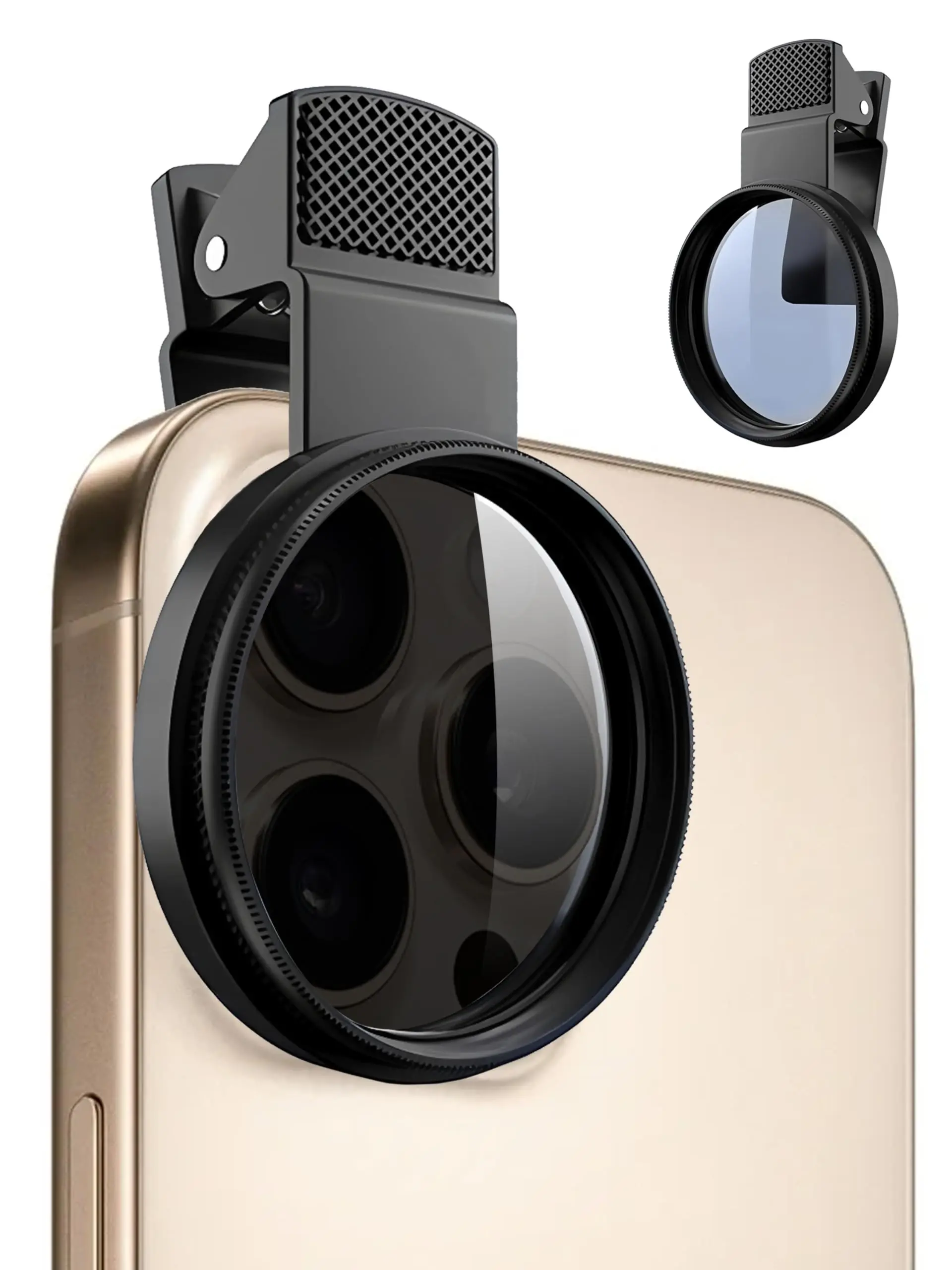 52mm Polarizing Filter for iPhone, Circular Polarized Lens with Upgraded Clip,Rotatable Cpl Filter Compatible with iPhone 16/15/14/13 Pro Max Samsung Moto Google TCL Phone
