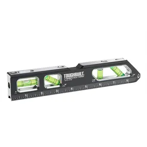 1pc 9-Inch Industrial Magnetic Torpedo Level - Heavy Duty Durable Aluminum Metal, Precision Vials for Accurate Measurements, Strong Rare Earth Magnets, Tool TB-H2-L-9T-M