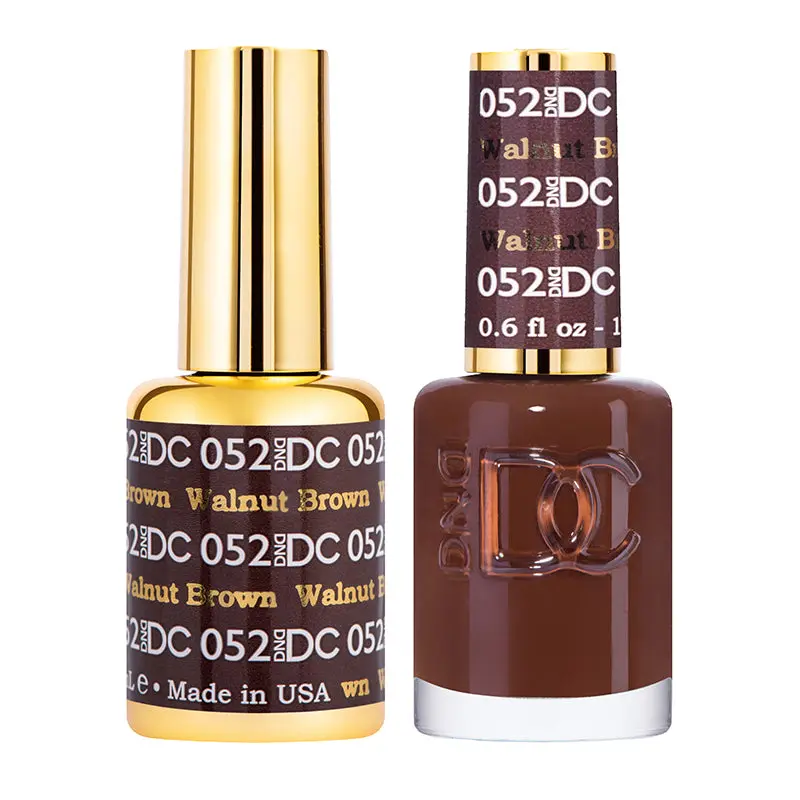 DND DC Duo Gel Nail Polish #052 Walnut Brown, UV-Cured Gel for Manicure