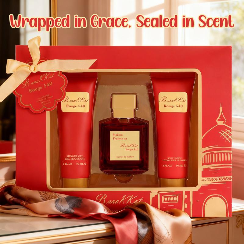 Maison Francis ca BaraKKat Rouge 540 Extrait de parfum 100ml, Shower Gel and Body Lotion Gift Set for Women 90ml