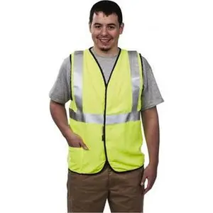 OccuNomix Size L Flame Resistant/Retardant Yellow Solid General Purpose High Visibility Vest 40 to 42" Chest, Modacrylic/Aramid Blend, Hook & Loop Closure, 1 Pocket, ANSI 107-2015, ASTM F1506, ATPV=5.4 cal/cm² LUX-SSG/FR-YL