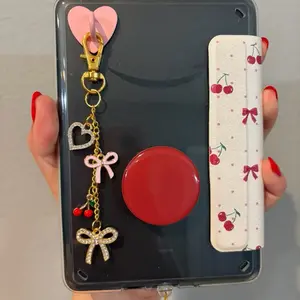 Kindle Key Charm with Heart Bow and Cherry Design for Stylish Accessory