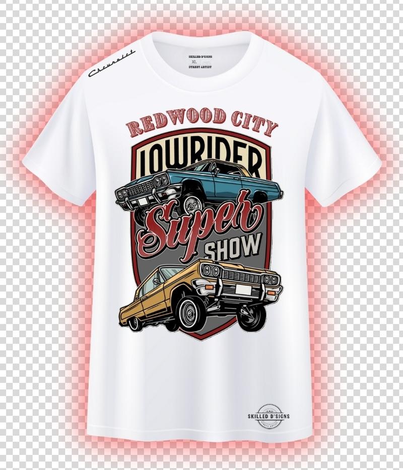 Lowrider 1964 Casual T-Shirt - Cotton Quality, Black with Classic Car Design, Casual Menswear, Top Tshirt Shortsleeve Streetwear