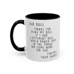 Dear Boss Mug,Gift for Best Boss Friend,Funny Boss Mug,Gift for Boss,Custom Mug for Favorite Coworker Supervisor Gift, Colleague Mug Ceramic Mug Classic Drinkware Stylish Beverage