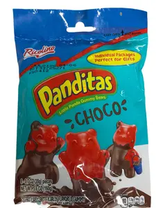 Ricolino Panditas Choco Strawberry Gummy Bears with Chocolate Coating – 8 Packs (5.6 oz / 160 g)