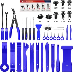 Nilight 200Pcs Auto Trim Removal Comprehensive Kit - Auto Repair Tools, Push Pin Bumper Retainers, Fastener Terminal Remover, Adhesive Cable Clips, Round Handle Crowbar, Car Panel Radio Pliers for Automotive Use Toolkit