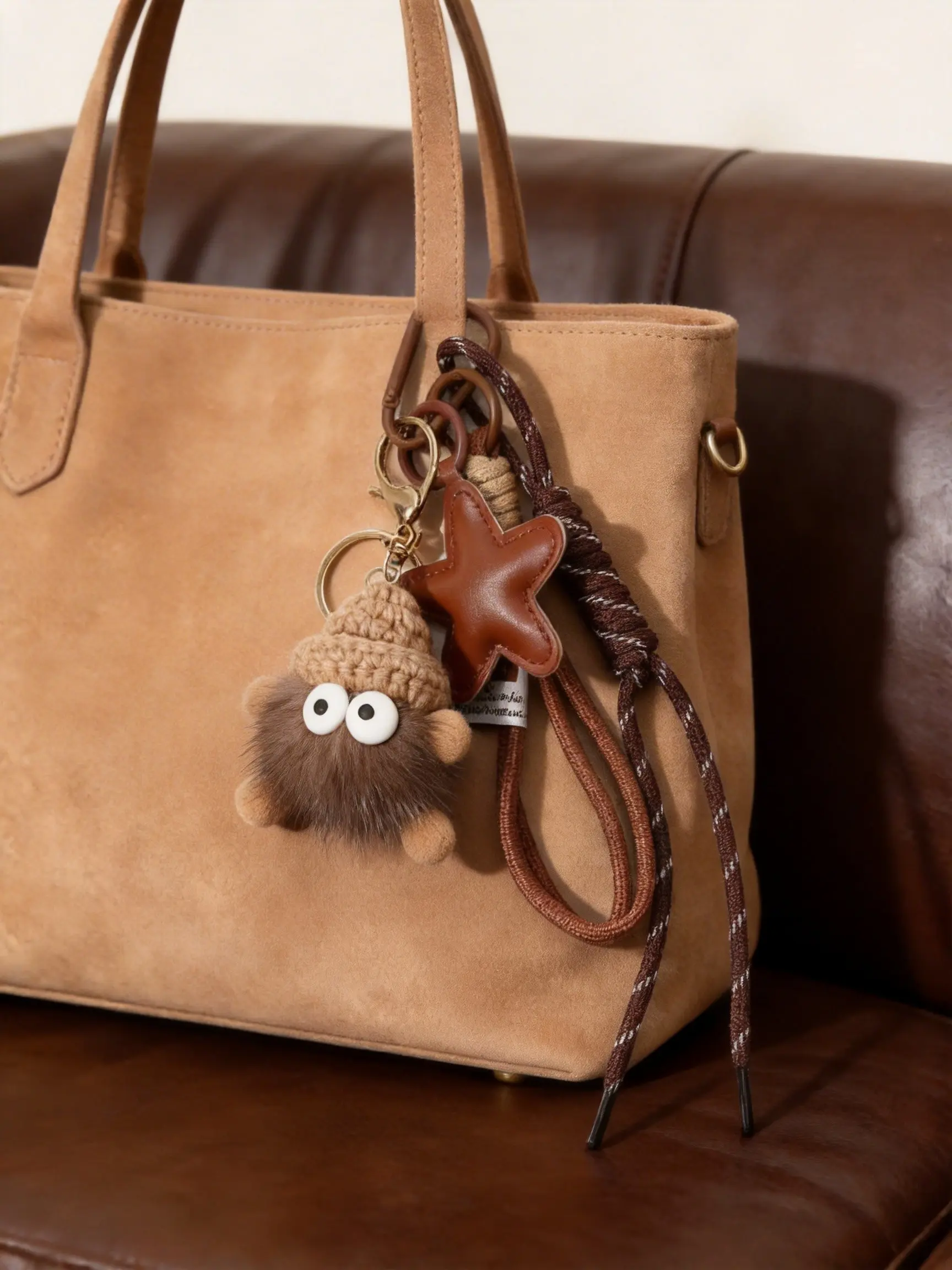 Cute Plush Doll Keychain Kawaii Bag Charm Accessory, Soft Stuffed Toy for Creative Bag Decoration, Ideal Gift for Kids and Collectors, Charms for Bags, Cute Collectible Charm, Purse Accessories, Charms for Purses, Purse Charms for Handbags