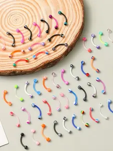 10pcs Versatile Acrylic Body Piercings, Minimalist Style Dangle Earrings, Everyday Wear, Fashion Jewelry for Women & Men