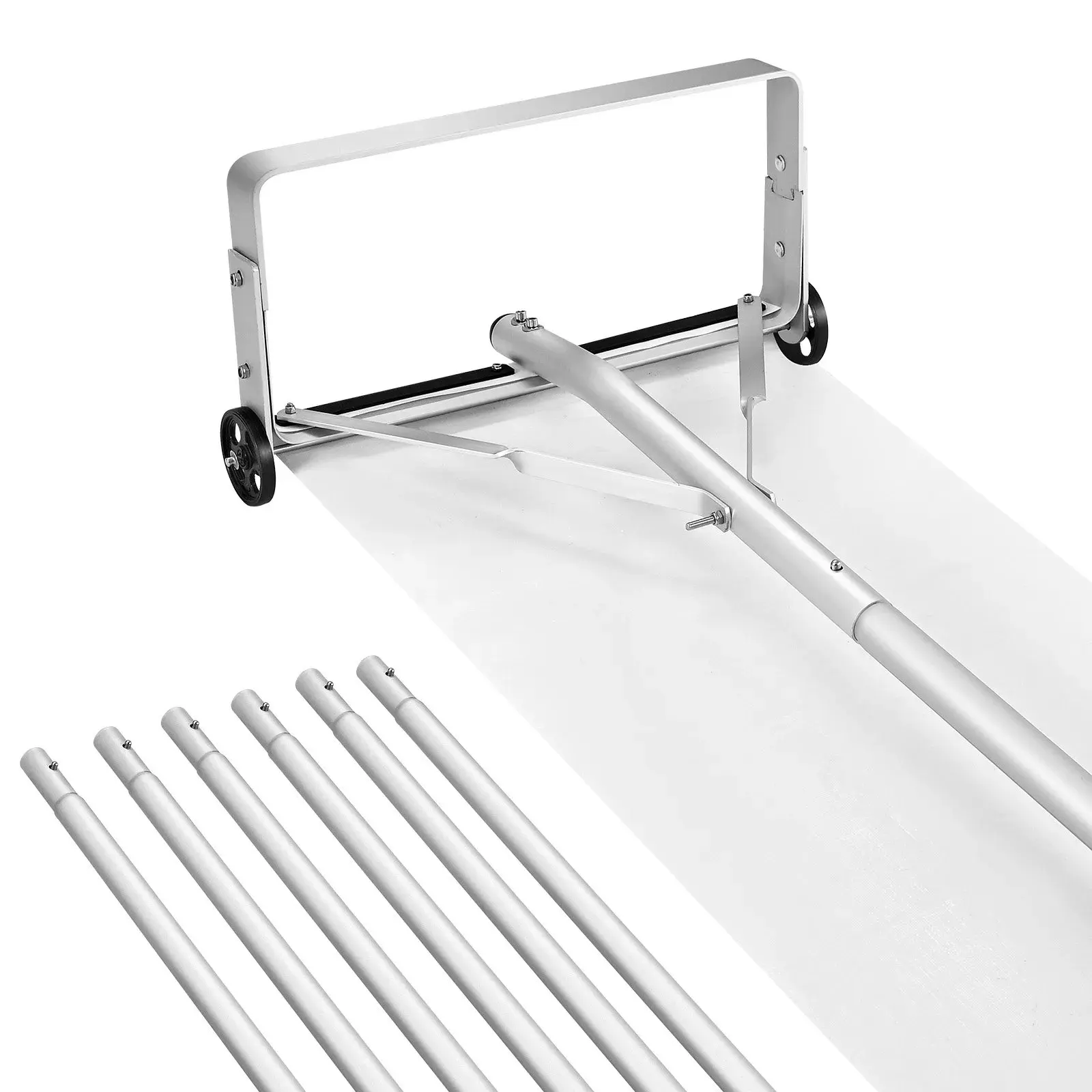 VEVOR Snow Roof Rake, 18.5 in Aluminum Blade, 5.2-30 ft Adjustable Roof Snow Scraper with Wheels & Slide, , Lightweight Snows Removal Tool for House Rooftop Leaves Debris Clearing