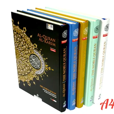 Maqdis Al Quran Al Karim Islamic Book - Large A4 Size, Hard Cover, Jakim & Kdn Approved, 633 Pages, English-Arabic Word-For-Word Study Edition, Color-Coded Tajweed Cues, Literal-Khan Combo, for Islamic Learners & Translation Learning