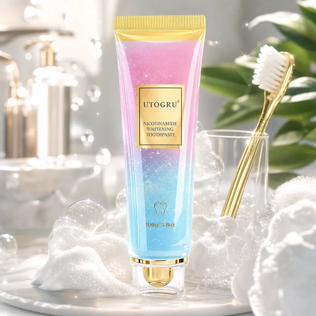 Niacinamide & Probiotic Toothpaste for Whitening & Deep Stain Removal, Gentle & Soothing Antiplaque Formula, Fluoride-Free for Daily Oral Care