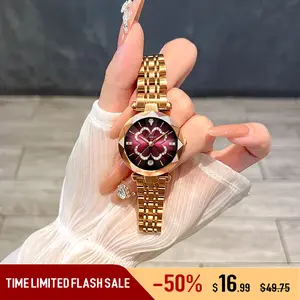 Elegant luxury women’s watch featuring a diamond-cut crystal four-leaf clover dial, water-resistant stainless steel case, and an adjustable strap—perfect for all occasions.