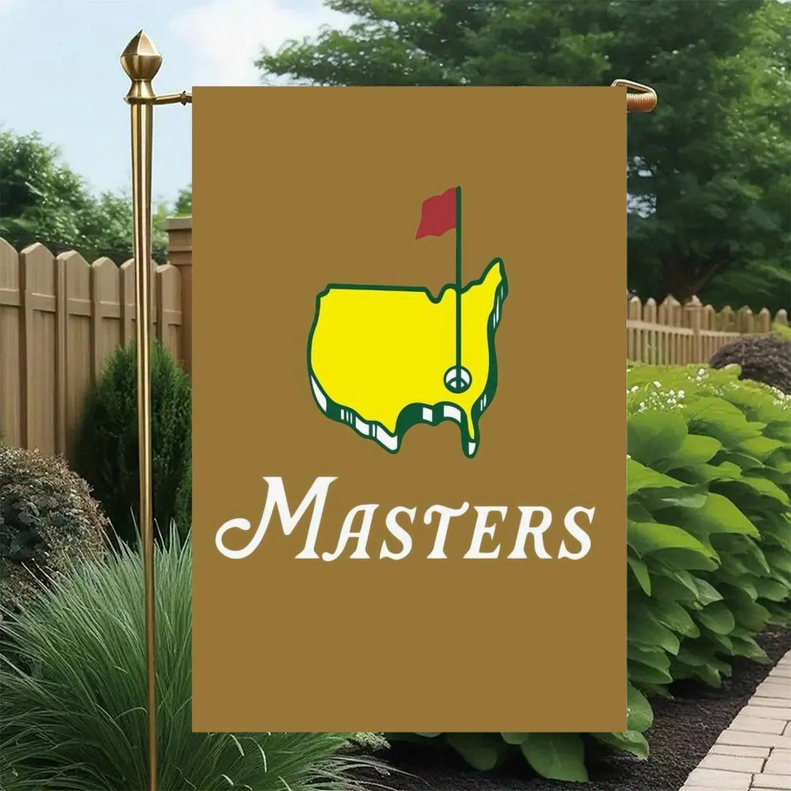 Masters Golf Tournament American Map Sport Graphic Garden Flag, Double Sided, 12 x 18 Inch, Golf Lover Sports Outdoor Lawn Decor Flag