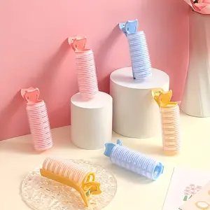 3 pcsDopamine Series Manual Heat-Free Curling Rod, DIY Air Bangs, Wavy Hairstyle for Goddesses, High Crown Seamless Hair Clip, Forehead Styling, Volumizing Root Clip, Healthy Material, Lightweight and Easy to Carry