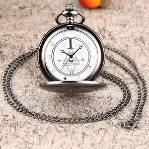 Providence Eye Triangle Demon Quartz Pocket Watch Gravity Bill Code Fall Gemstone Necklace Pendant Clock Gift