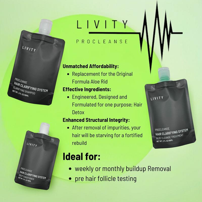 Livity Procleanse Hair Clarification System - Clarifying Shampoo, Aloe Cleanse Treatment, Deep Conditioner Cleansing - Haircare Detox - Macujo Method Replacement -