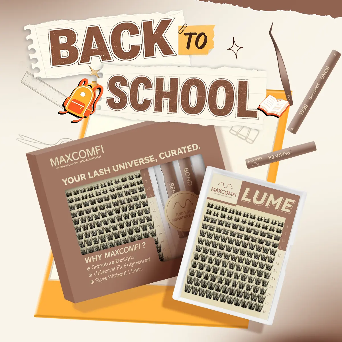 LUME | Maxcomfi DD Curl Cluster 2.0 Multi-Pack | Fluffy Layered Lash Clusters | Vampire Lashes Medium  Lashes Clusters Waterproof Cryproof  Longlasting Party Mother Gifts SummerVibes,sunscreen,back to school