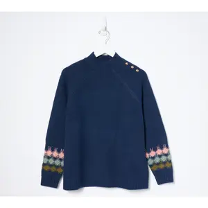 Denim & Co. Heritage Fair Isle Mock Neck Raglan Sweater