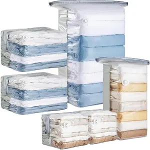 6 Pack Vacuum Storage Bags, Cube Combo (3 +3 Medium), Vacuum Seal Bags for Clothing, Bedding, Blanket, Space Saving Closet Organization