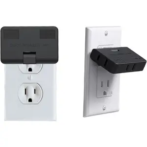 3 Way Flat Wall Outlet Extender, 2 Prong Swivel Mini Plug Splitter Adapter for Home and Travel Use, Compact Type A Design