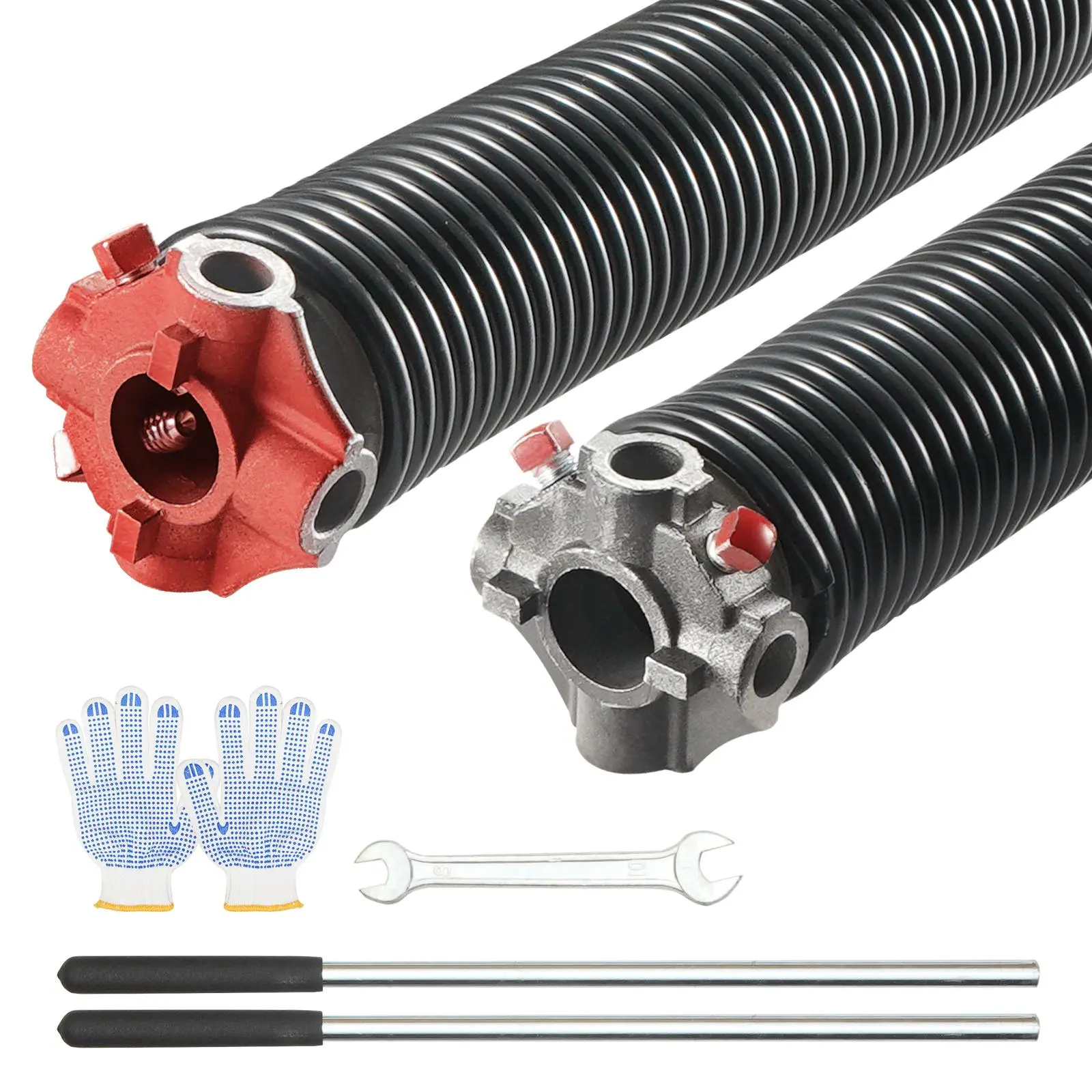 【toolupgrade】VEVOR 2 Garage Door Torsion Springs Door Hardware Pair Kit, 0.25x2x30in, 16000 Cycles, Electrophoresis Coated, W/ Anti-Slip Winding Bars, Mounting Tool & Gloves, Father’s Day Replacement Gift (Complete Accessories Included), Anti-Slip Ins, S