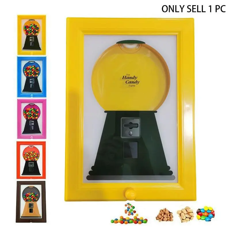 Wall-Mounted Photo Frame Candy Dispenser, Photo Frames For Wall, Painted Plastic Frame, Home Wall Decor, Displaying and Accessing Candy, Nuts, and Pet Treats, Ideal for Christmas and Valentine's Day, Great Gift for Friends and Family