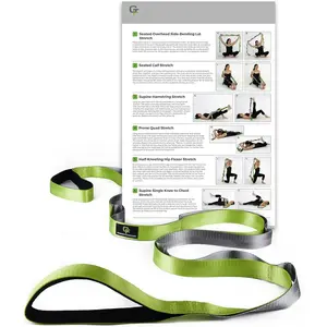 Stretching Strap for Physical , 12 Multi-Loop Stretch Strap 1" W x 8' L, Neoprene Handles, Physical  Equipment, Yoga Straps for Stretching,  Stretcher.