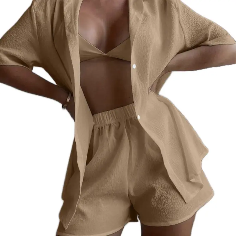 Beige Minimalist Set for Summer - Elegant Beige Outfit for Women, Perfect for Casual Wear