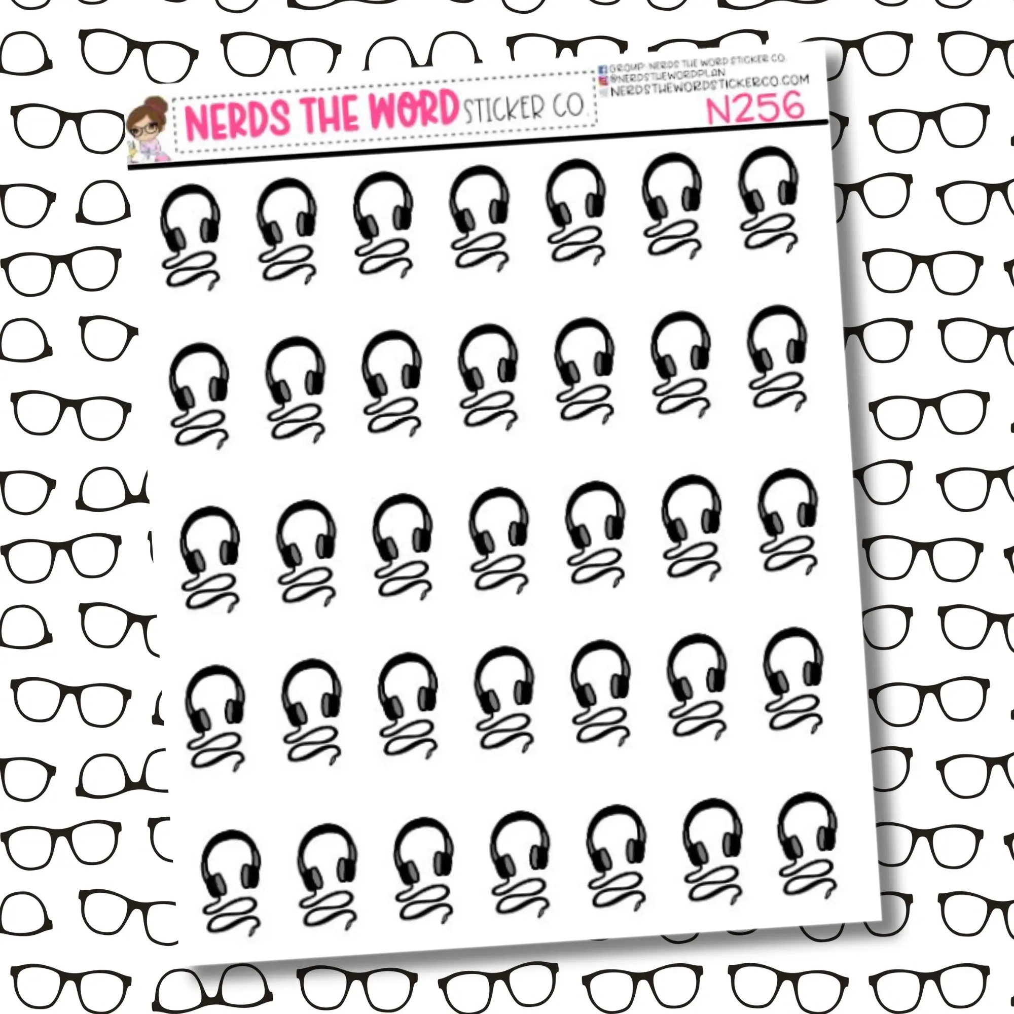 Headphone Icon Sticker Sheet Headphone Icon Sticker Sheet