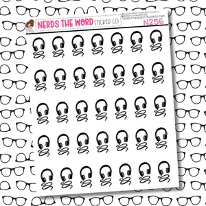 Headphone Icon Sticker Sheet