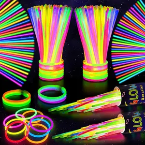 200 Glow Sticks Bulk Pack, 8" Neon Glow Sticks, DIY Glowsticks with Connectors Bracelets & Necklaces, Glow in the Dark Supplies for Kids, Adults, Parties, Halloween & New Year