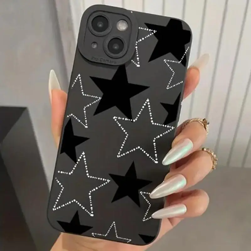 Star Pattern Phone Case, Soft Anti-drop Cellphone Protective Case, All-inclusive Shockproof Mobile Phone Cover For iPhone
