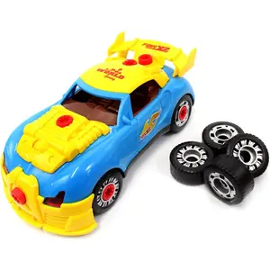 Take Apart Racing Car Toys - Build Your Own Assembly Vehicle with 30 Piece Constructions Set and Working Electric Drill - Engine Sounds & Lights