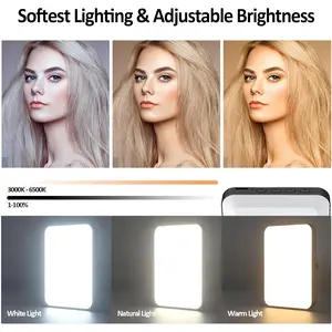 XINBAOHONG Rechargeable Selfie Light, Clip Fill Light for Phone Laptop Tablet Portable Light for Video Conference Live Streaming Zoom Call Makeup Picture (Black)