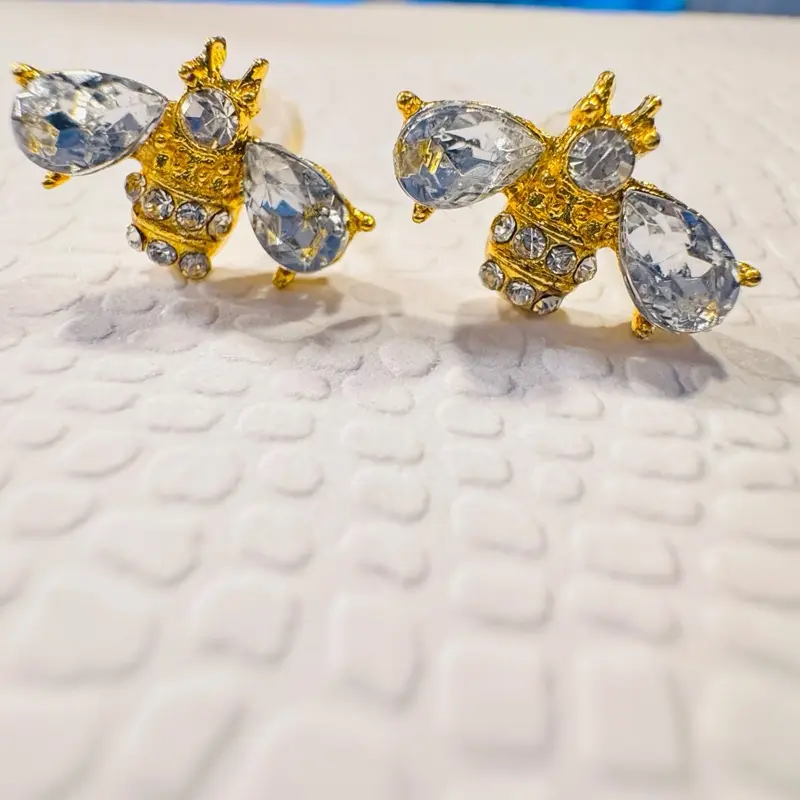 Jeweled Honey Bee Earrings