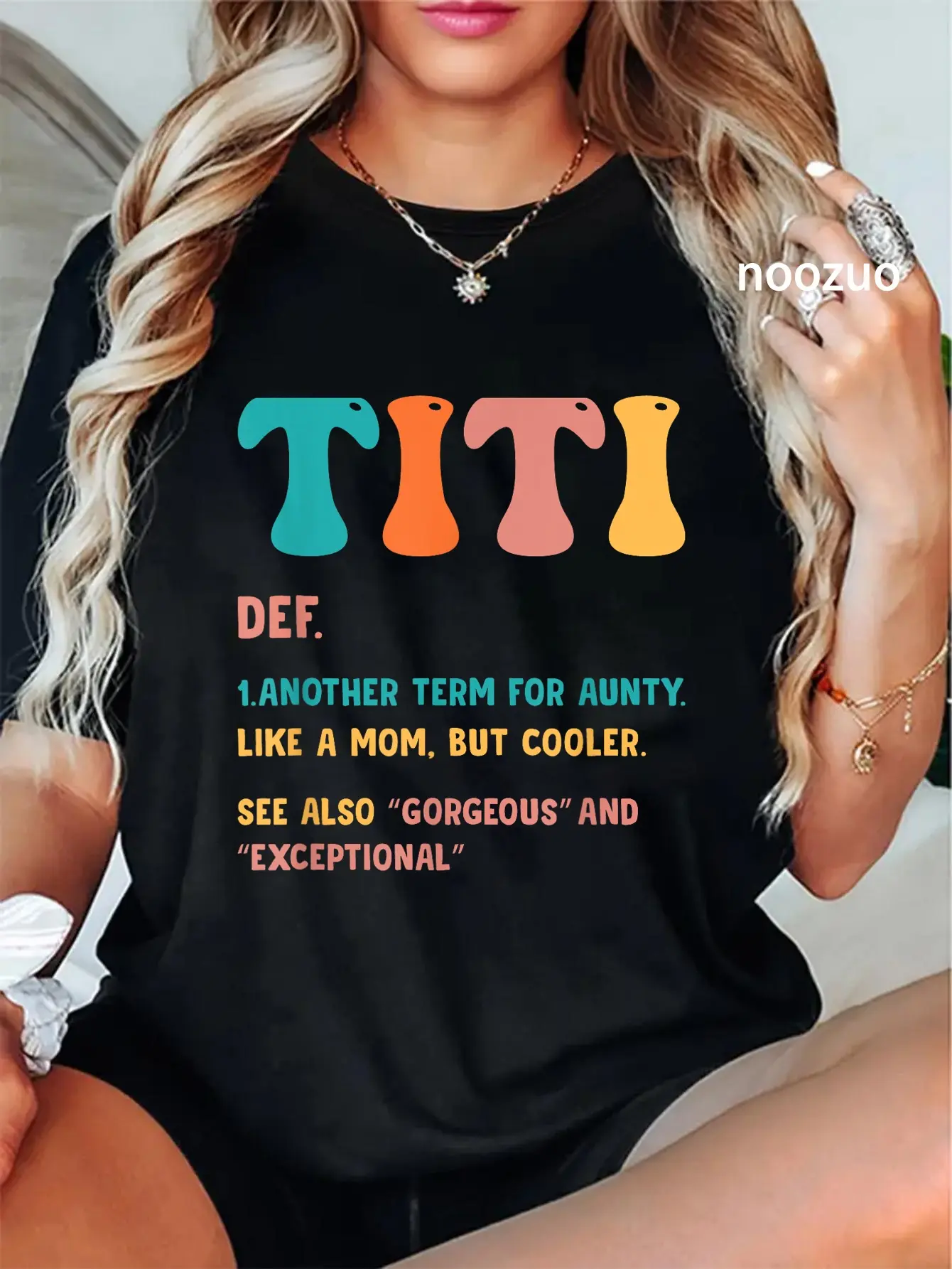 Women's T-Shirt, 100% Cotton Vintage Graphic Top with Funny Titi Definition, Shortsleeve Casual Fit for Everyday Wear
