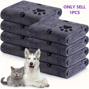 1-piece pack of soft microfiber dog towels Paws – quick-drying, absorbent pet bath and grooming towels.
